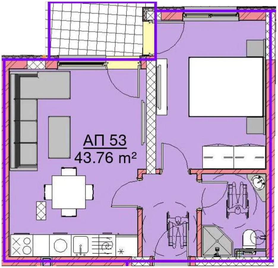 Чертеж на Апартамент Б53
