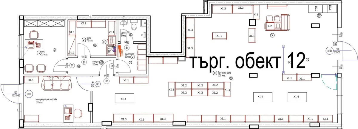 Чертеж на Търговски обект 12