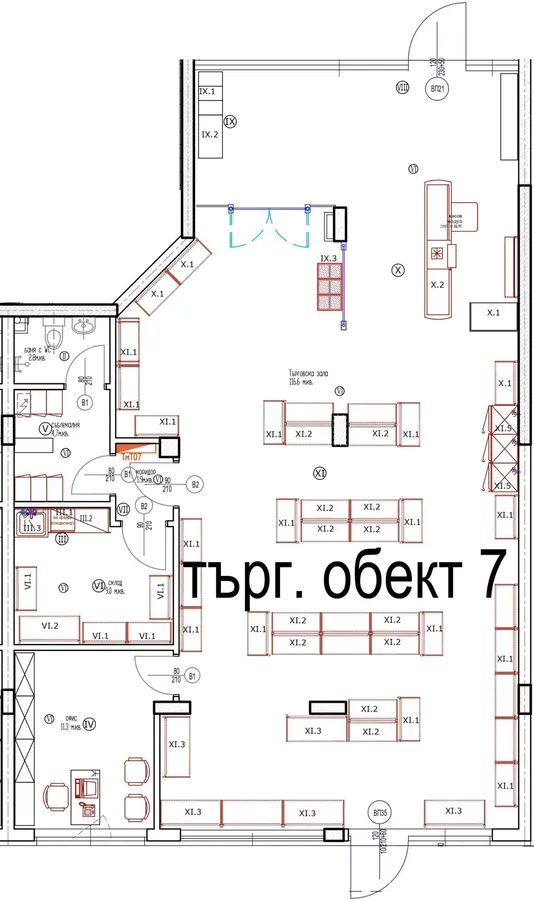 Чертеж на Търговски обект 7