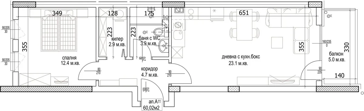 Чертеж на Апартамент А11