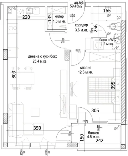 Апартамент Б25 1