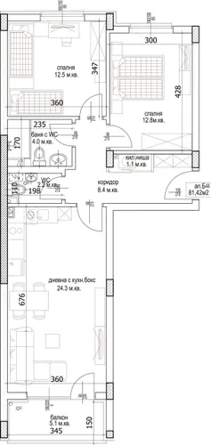 Апартамент Б44 1